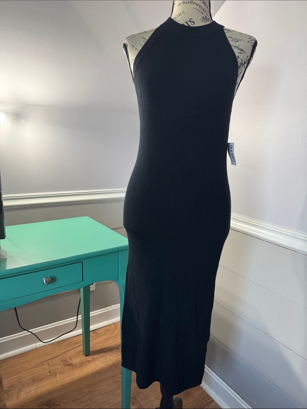 Old Navy Black Ribbed Halter Maxi Dress - NWTS Size: Small